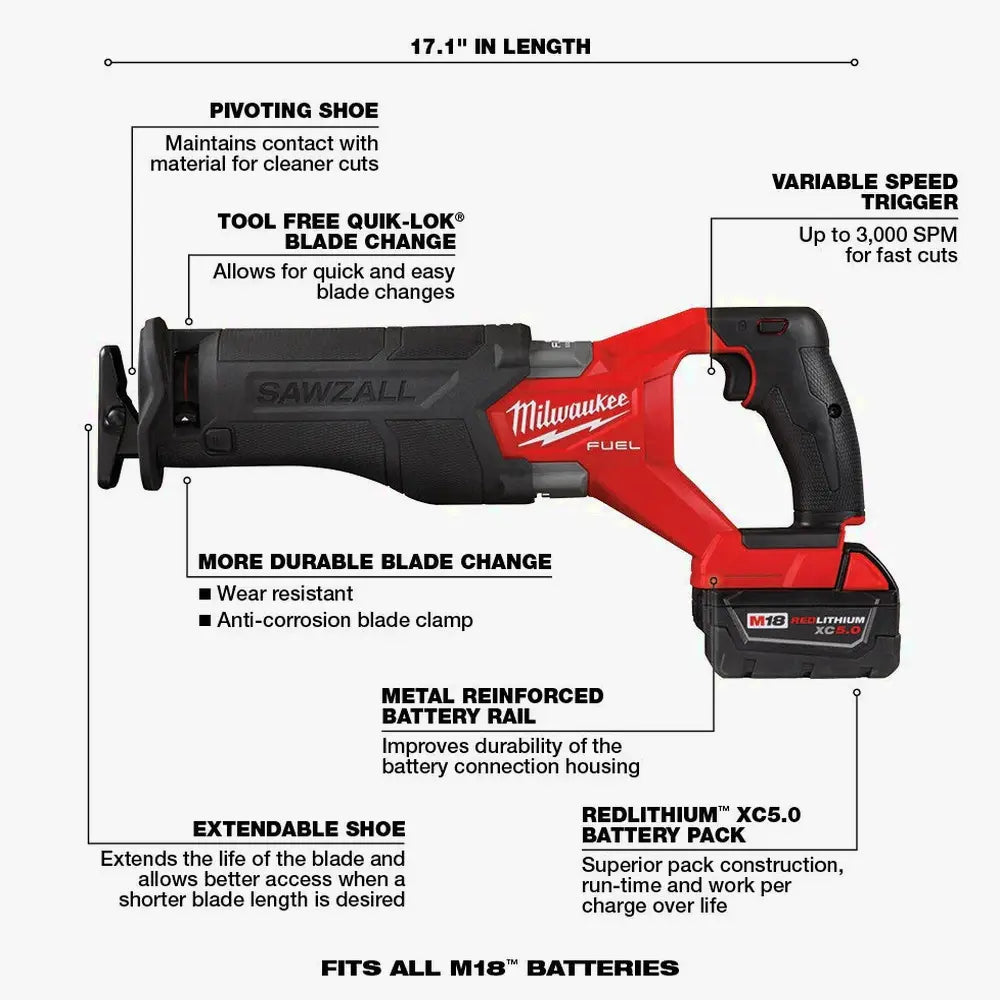 18V M18 FUEL Lithium-Ion Brushless Cordless 7-Tool Combo Kit 5.0 Ah