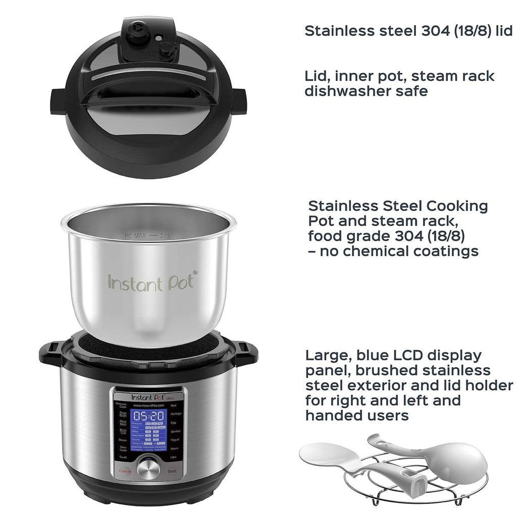 Instant Pot Ultra Mini 3 Quart Programmable Cooker, Stainless Steel, 16 in 1, Silver, Touch Control, UL Certified