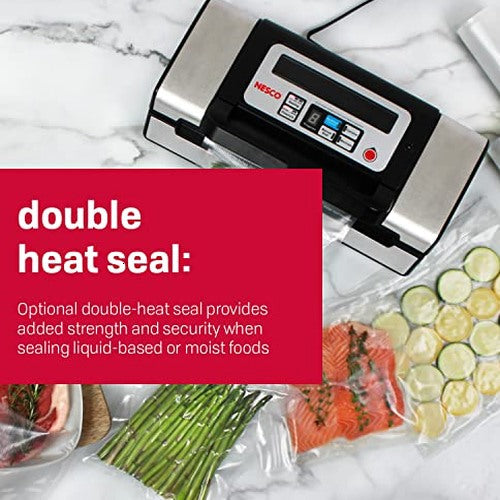 Nesco Deluxe Food VS-12 Vacuum Sealer 130 Watts Kit Bags &amp; Viewing Lid