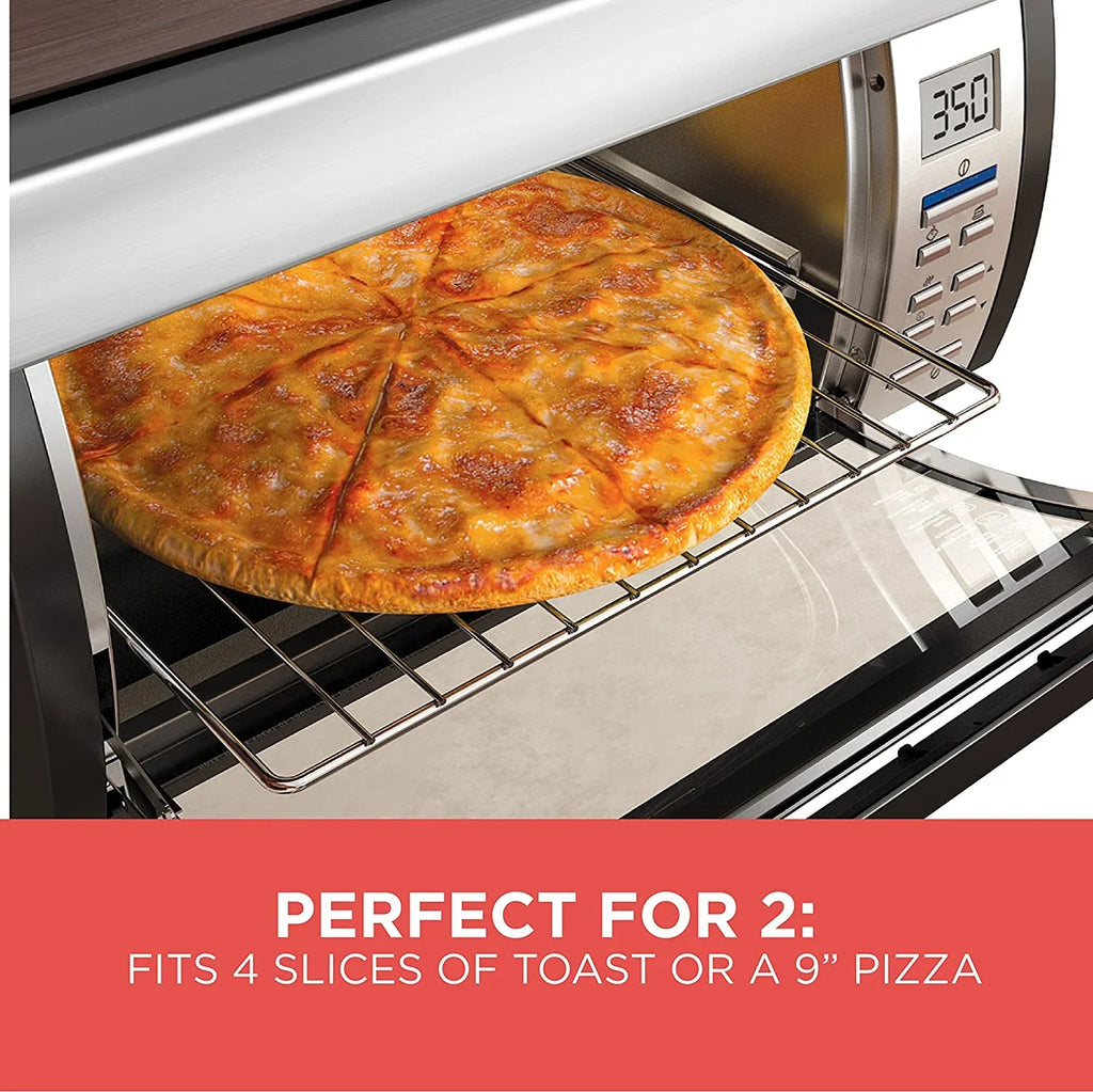 BLACK DECKER SpaceMaker Under Counter Toaster Oven, Digital Controls, Black/Stainless Steel, Fits 9 in Pizza Or 4 Slices
