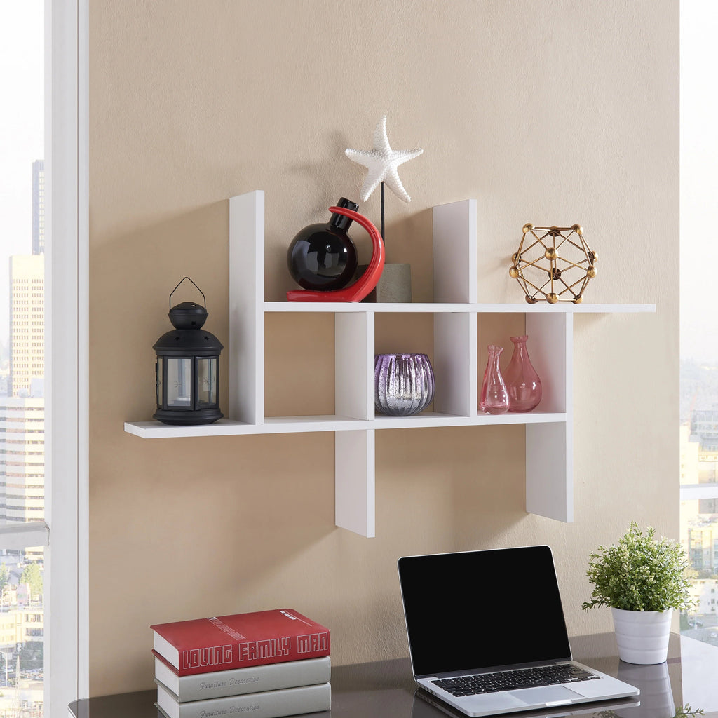Cantilever Floating Wall Shelf, 24 x 5.75 x 40 in Laminated MDF