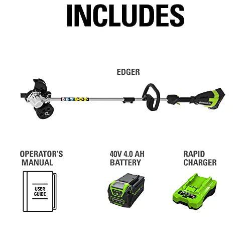 Greenworks 40V 8 in Brushless Edger With 4.0Ah USB Battery And Charger