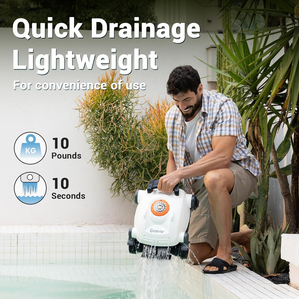 Cordless Robotic Pool Cleaner With Automatic Wall Climbing