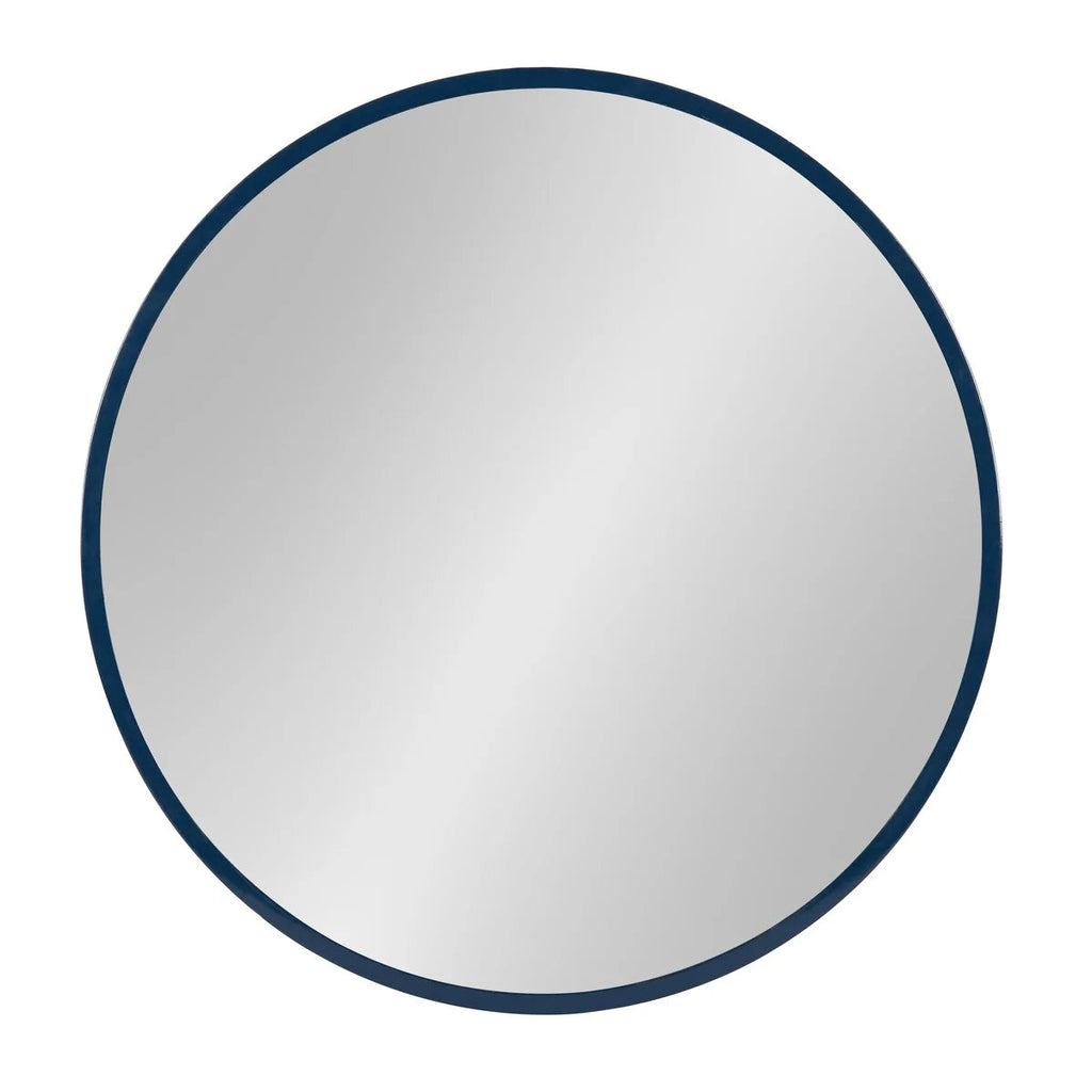 Round Wood Accent Wall Mirror With Modern Decorative Wooden Frame