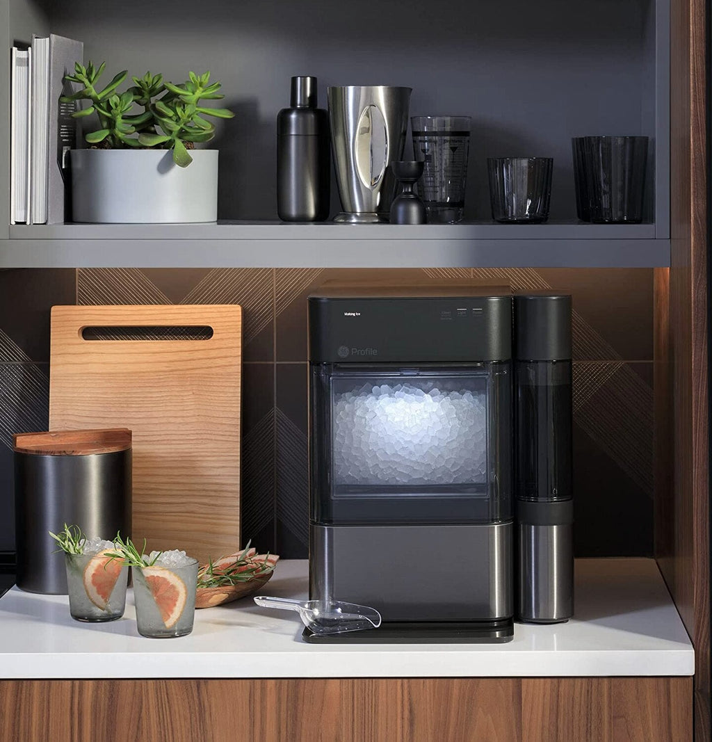 GE Profile Opal 2.0 | Countertop Nugget Ice Maker | Ice Machine with WiFi Connectivity | Smart Home Kitchen Essentials | Black Stainless