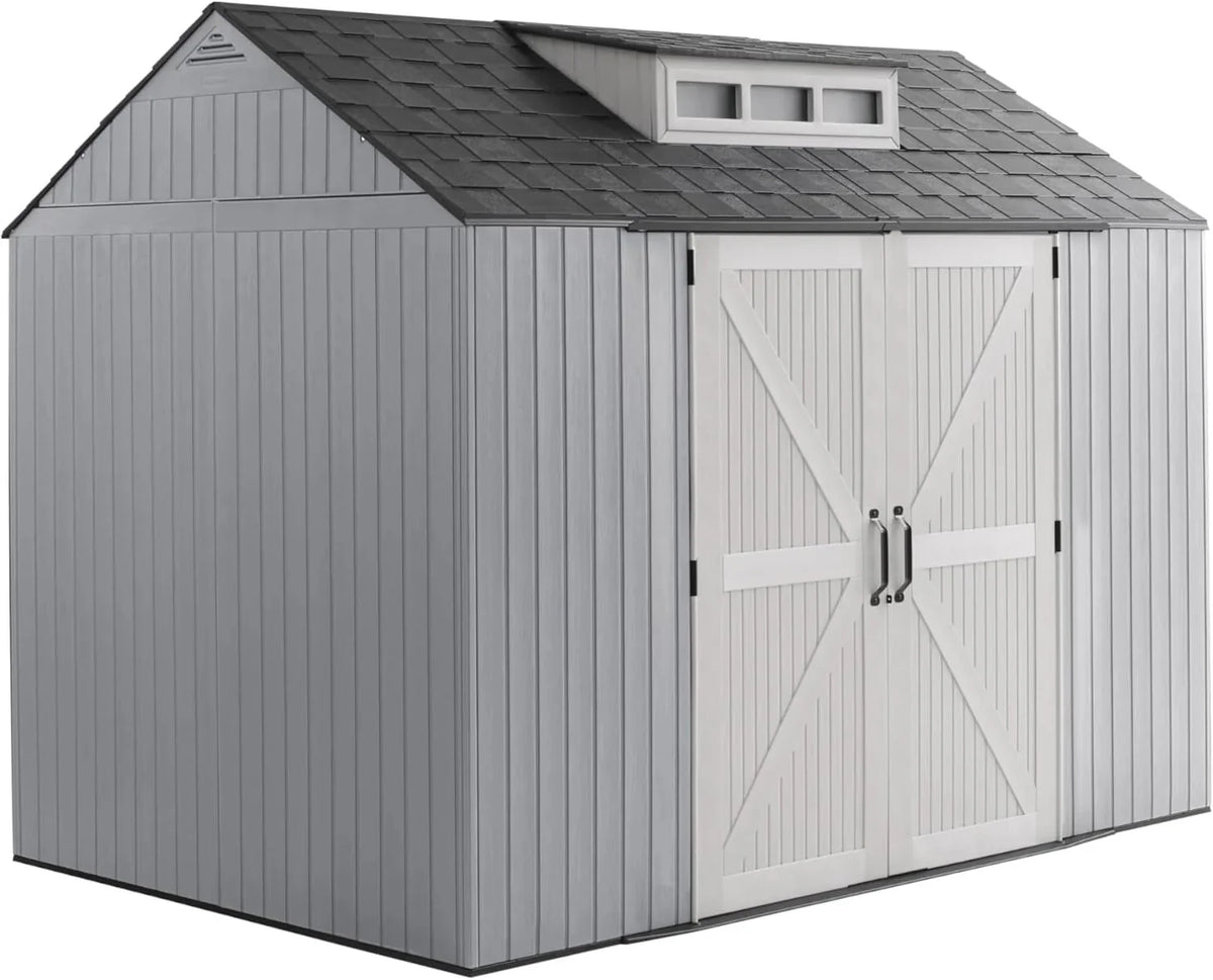 Rubbermaid Resin Garden Shed With Floor, 2.13 x 2.13 m, Grey