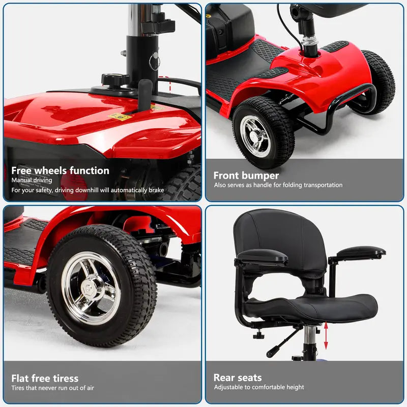 UltraLite Portable 4-Wheel Mobility Scooter - A898, 14-Mile Range