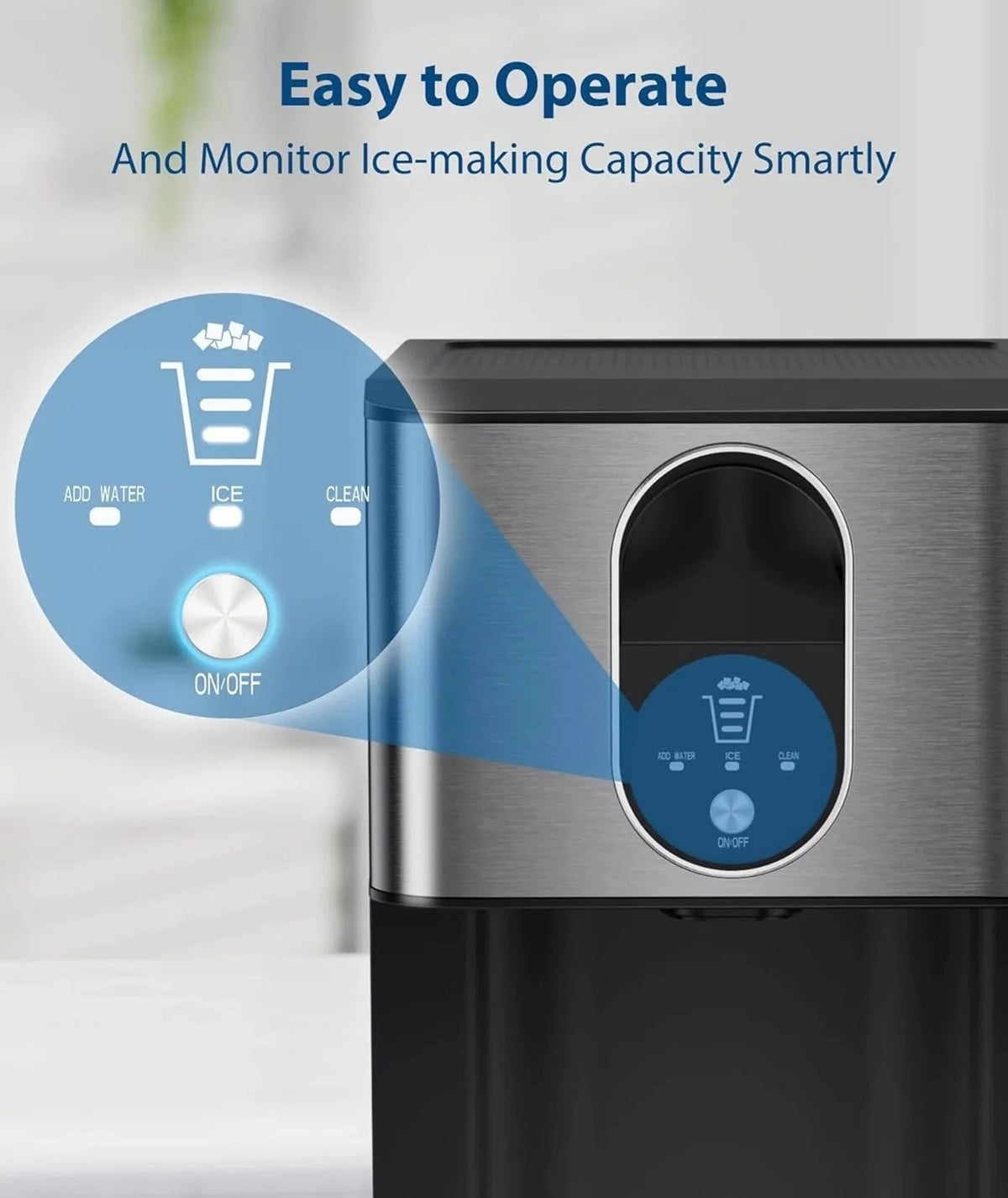 COWSAR Countertop Nugget Ice Maker, 44 lbs/24H - Z5820DN
