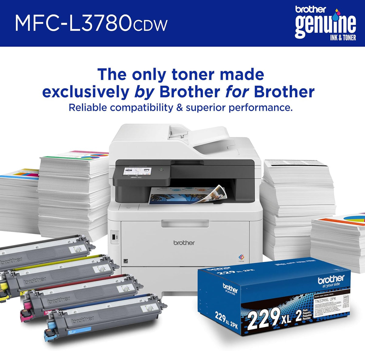 All-In-One Wireless Color Printer With Printing, Scanning, Copying And Faxing