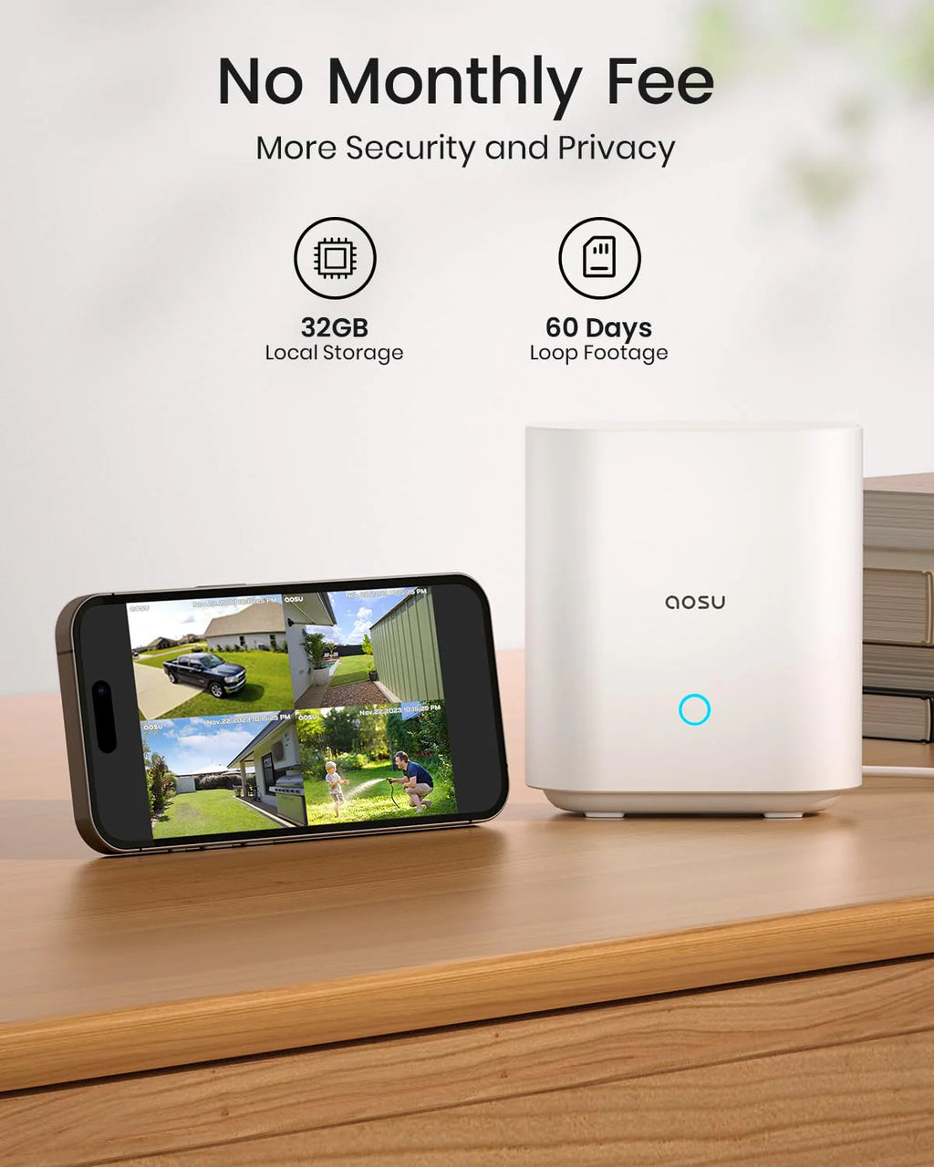 AOSU Wireless Outdoor Home Security Camera System