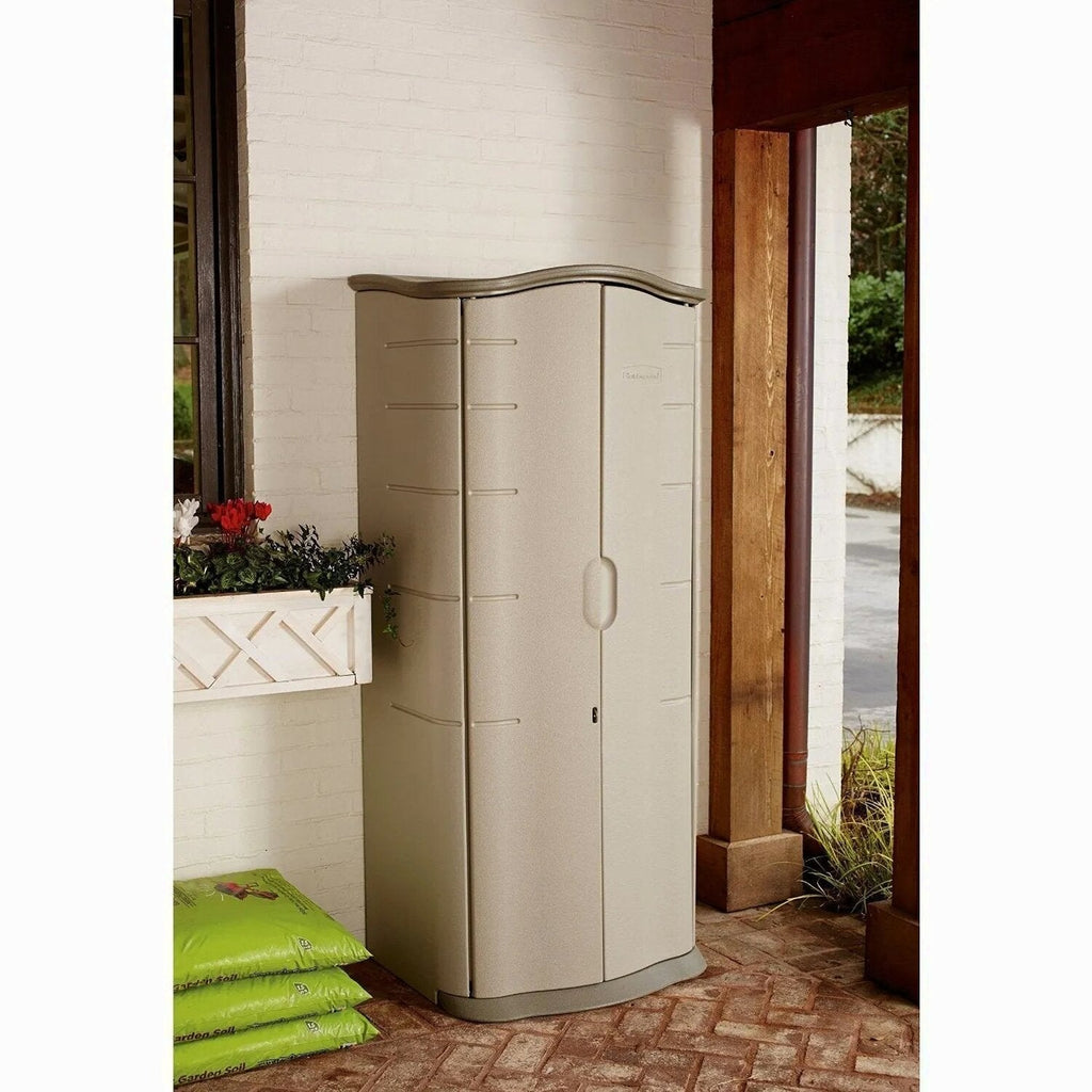 Rubbermaid Vertical Resin Weather Resistant Outdoor Storage Shed