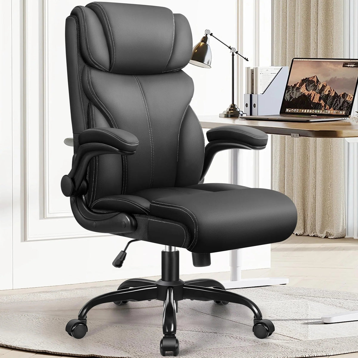 HeroSet Big And Tall Executive Office Chair With PU Leather, 400 lbs Capacity