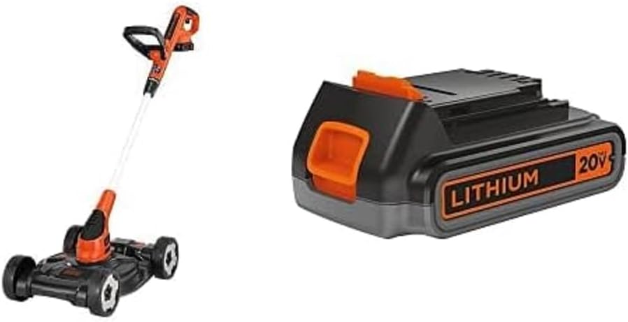 BLACK+DECKER Cordless 3-in-1 String Trimmer, Lawn Mower And Edger, 12-Inch, 20V - MTC220