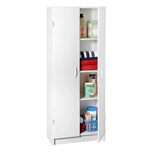 ClosetMaid Pantry Cabinet With 2 Doors, 4 Interior Shelves, 59.5 in H x 12.5 in D x 24 in W
