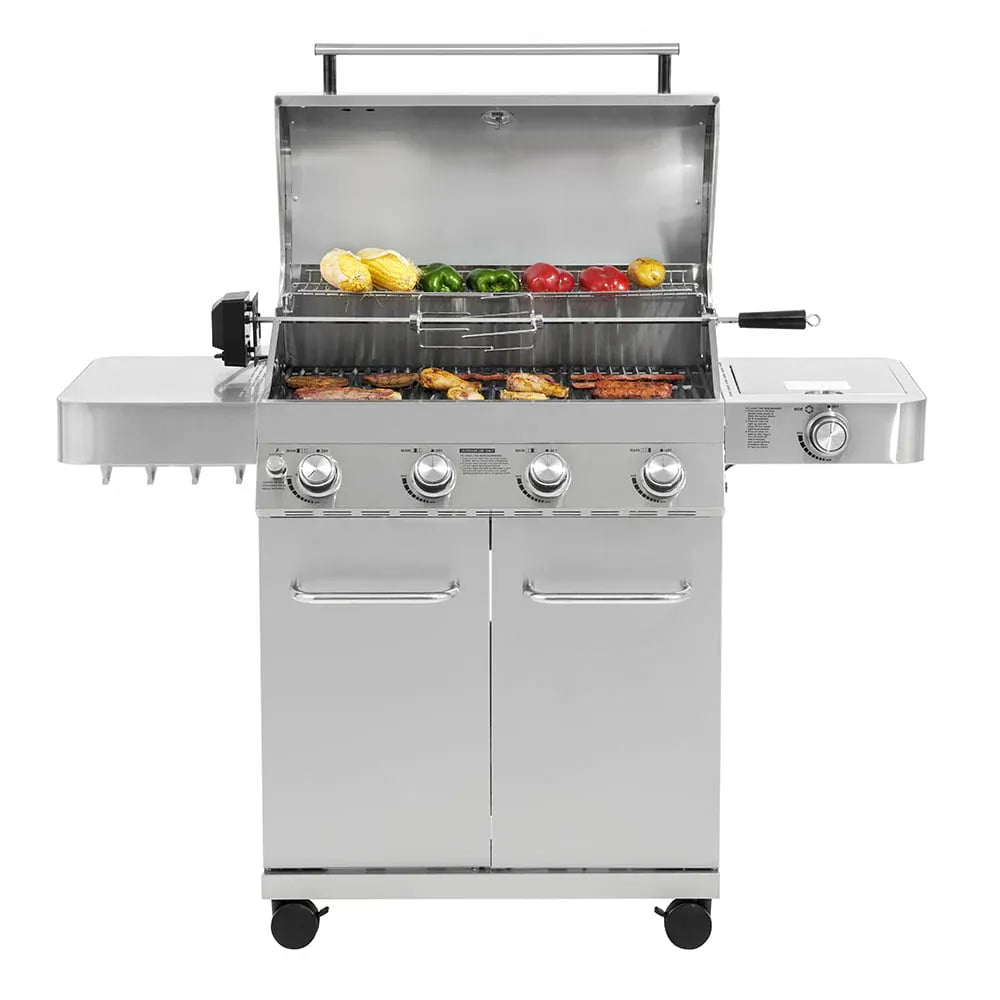 Monument Grills Stainless Steel 4 Burner Propane Gas Grill With Rotisserie - 17842