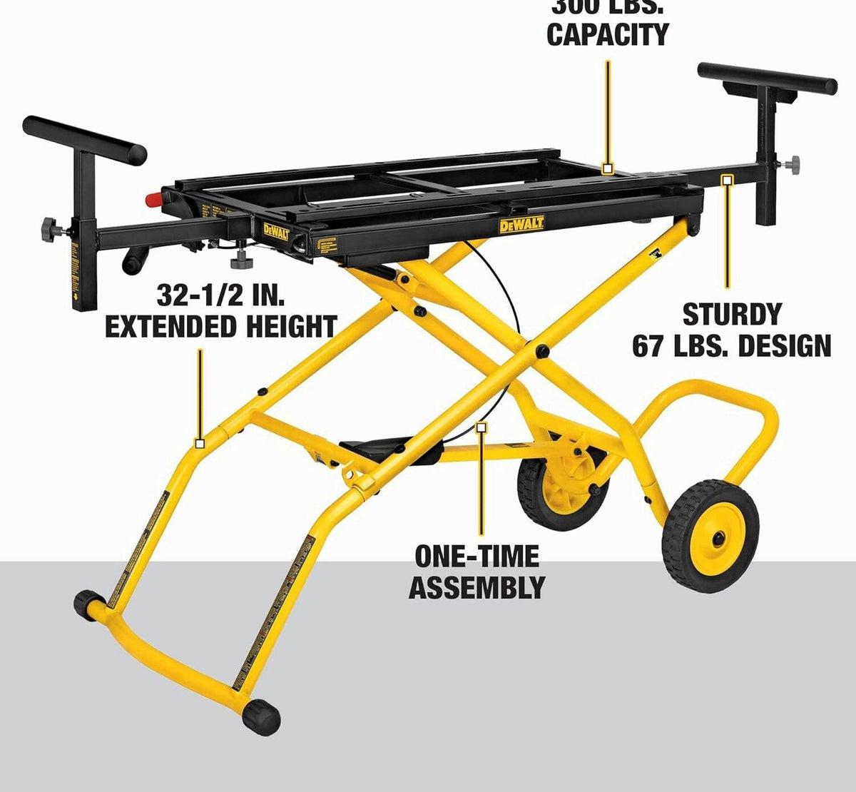 Miter Saw Stand With Wheels (DWX726) Yellow