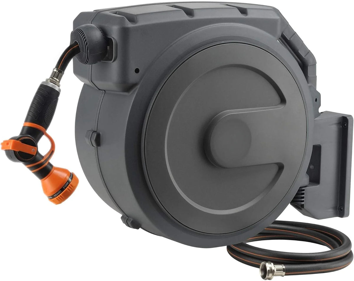 Giraffe Retractable Garden Hose Reel 1/2 Inch X 130 ft Dark Grey - 1