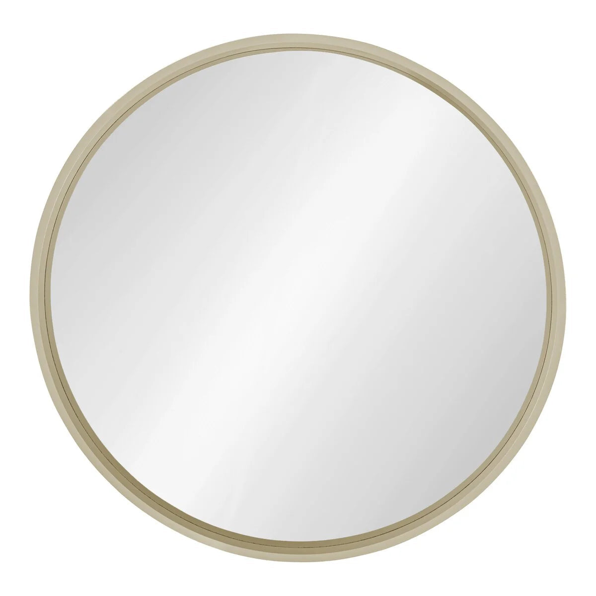 Round Wood Accent Wall Mirror With Modern Decorative Wooden Frame