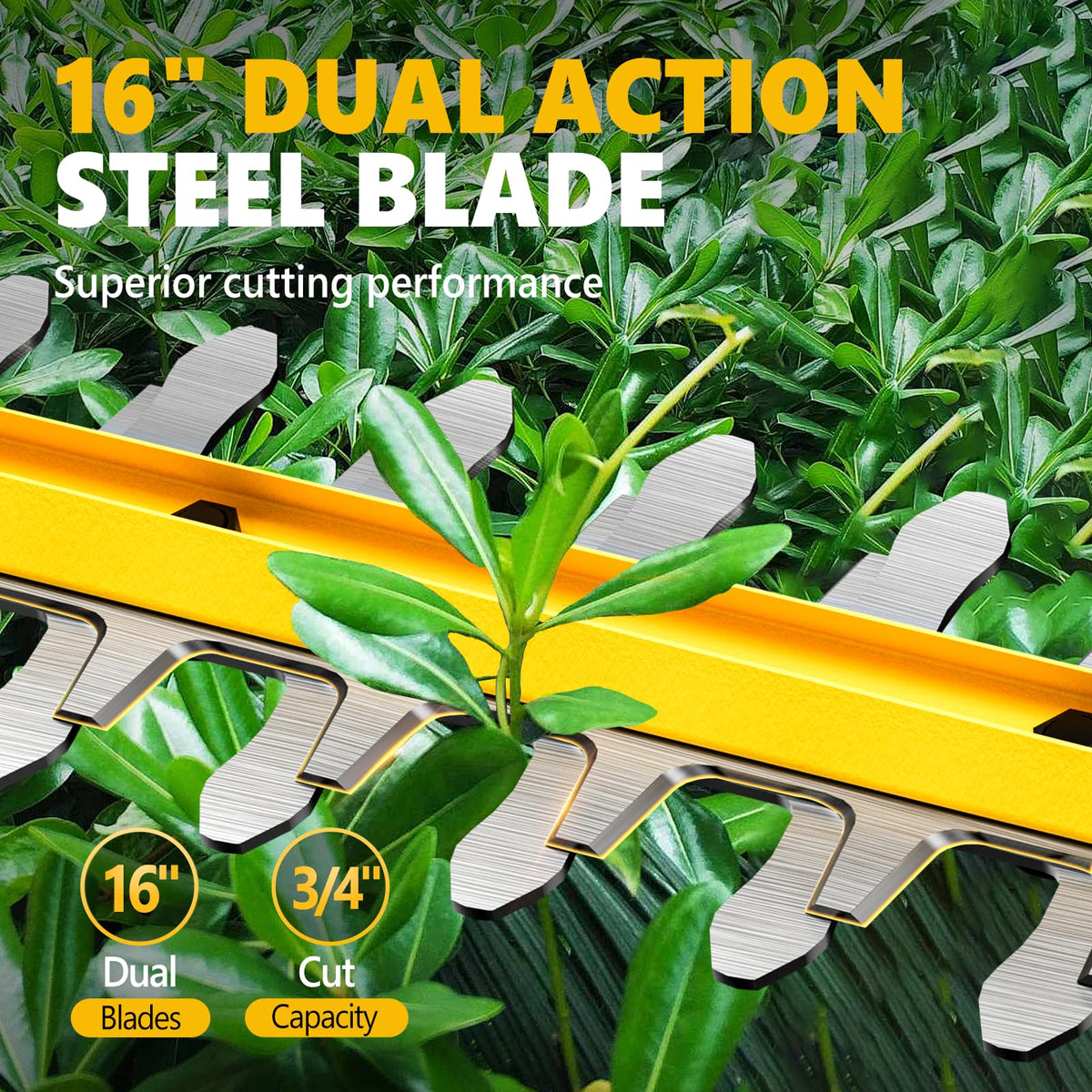 20V Cordless Pole Hedge Trimmer With 16-Inch Blades, 2 2.0Ah Batteries And Charger