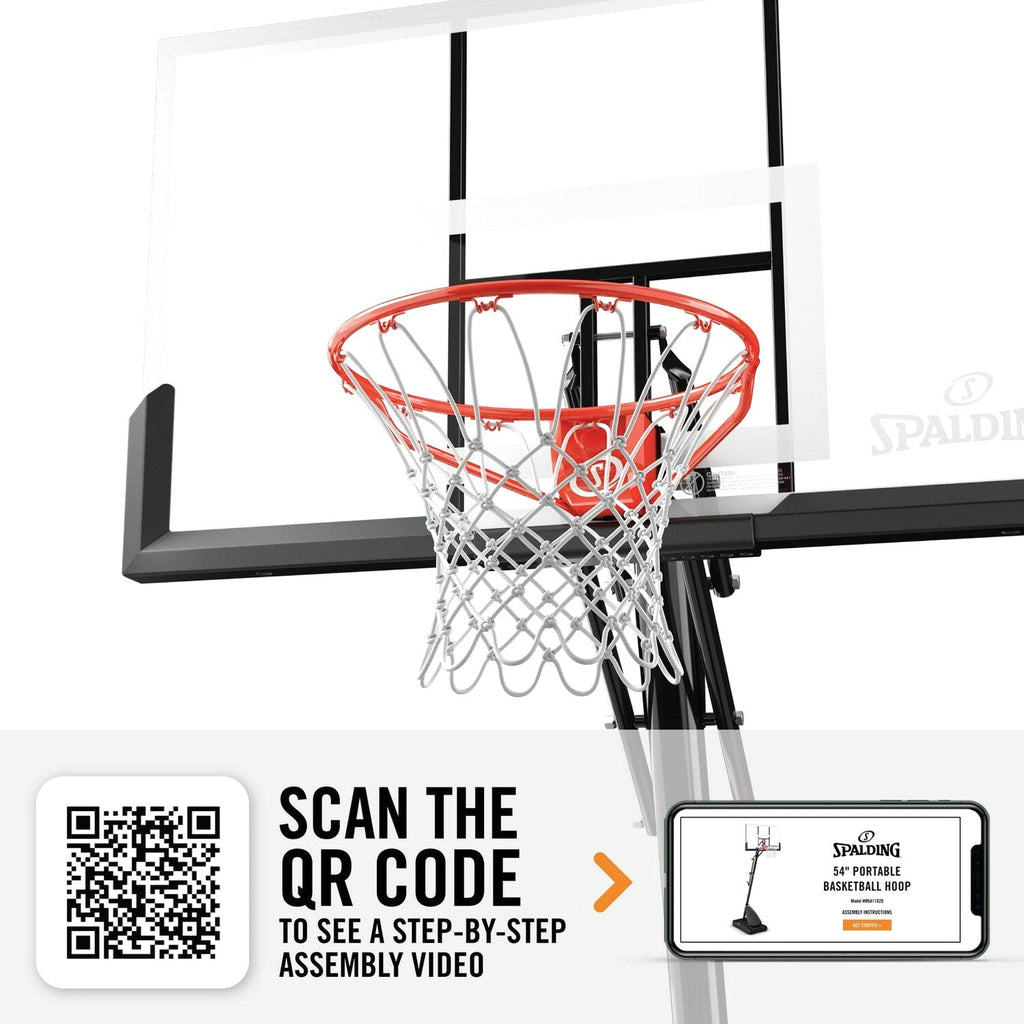 Spalding 54 In. Shatter-proof Polycarbonate Exacta heightA Portable Basketball Hoop System