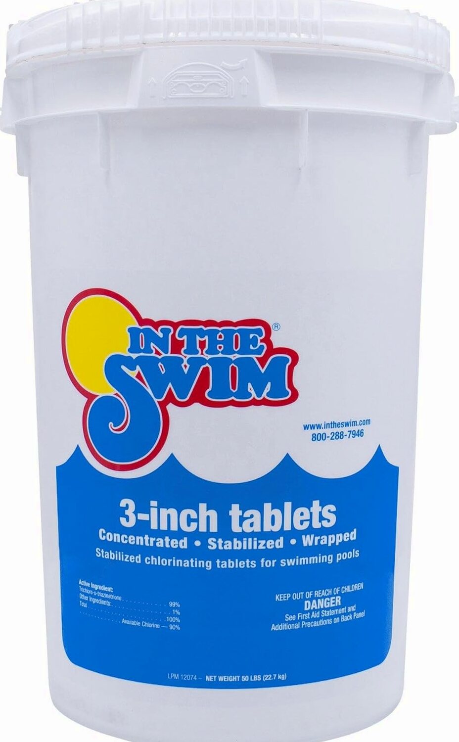 In The Swim 3" Chlorine Tablets 50 lbs - Slow-Dissolving, Stabilized Pool Sanitizer