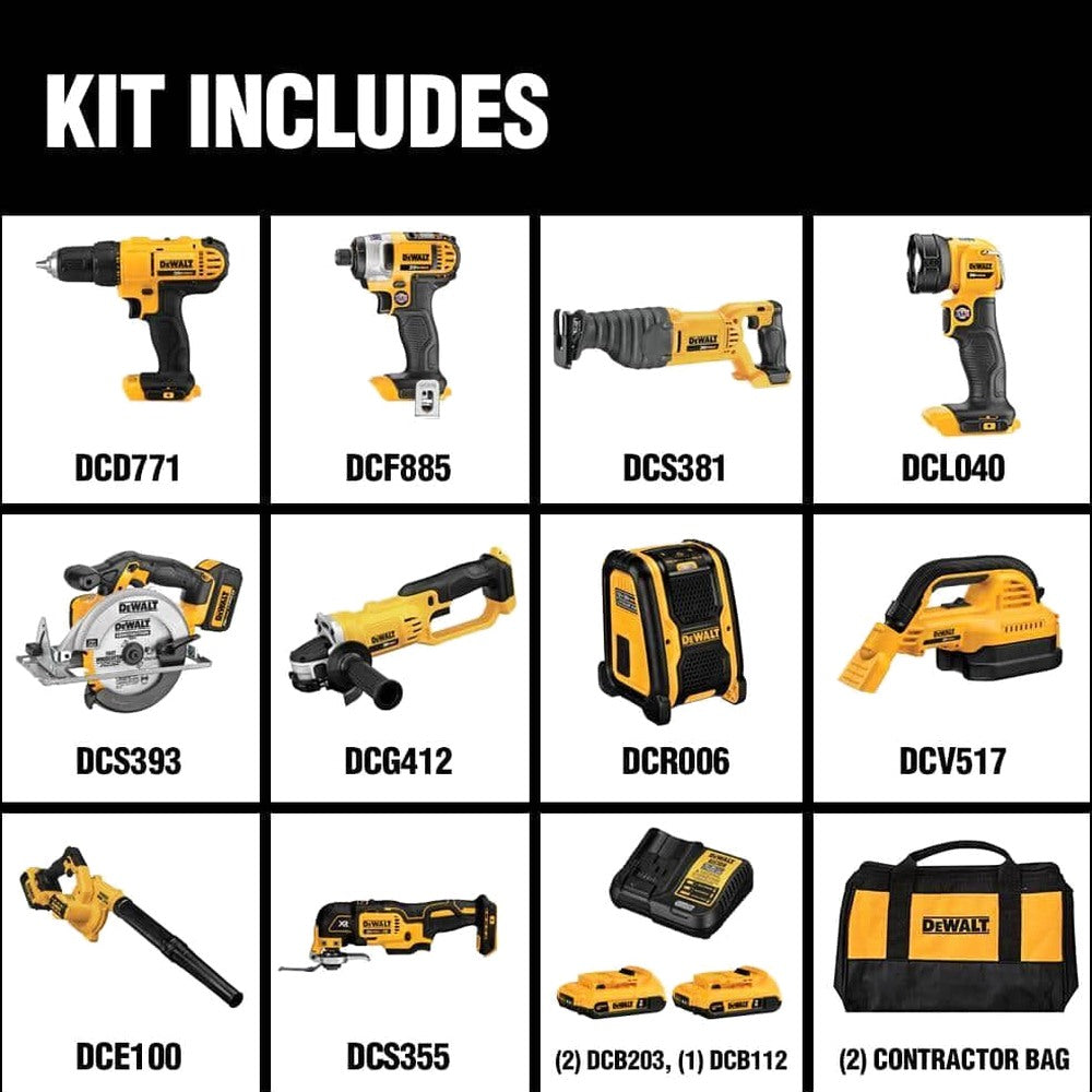 20V MAX 10-Tool Combo Kit DCK1020D2 with Batteries &amp; Charger