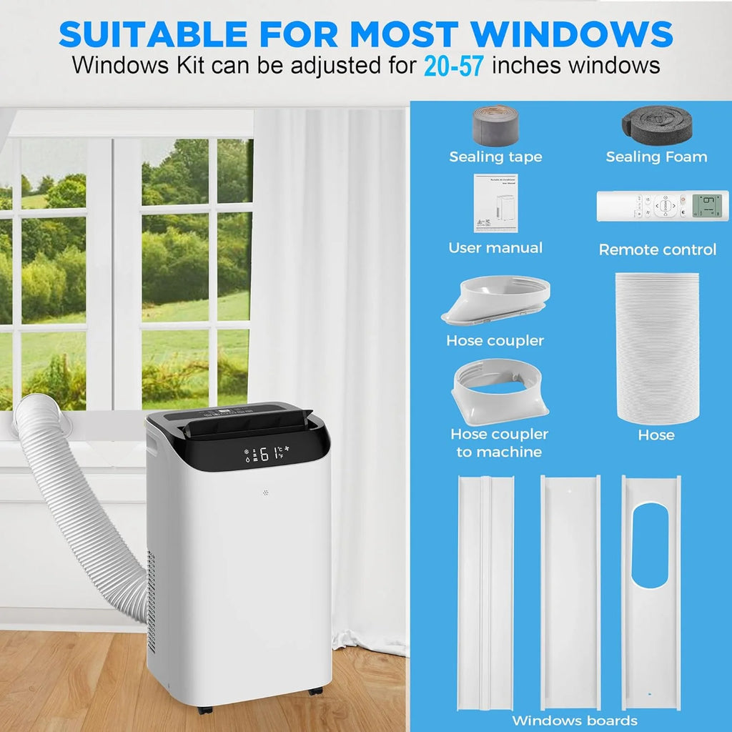 HUMHOLD 14000 BTU Portable Air Conditioner, White - HDPAC-10-A1