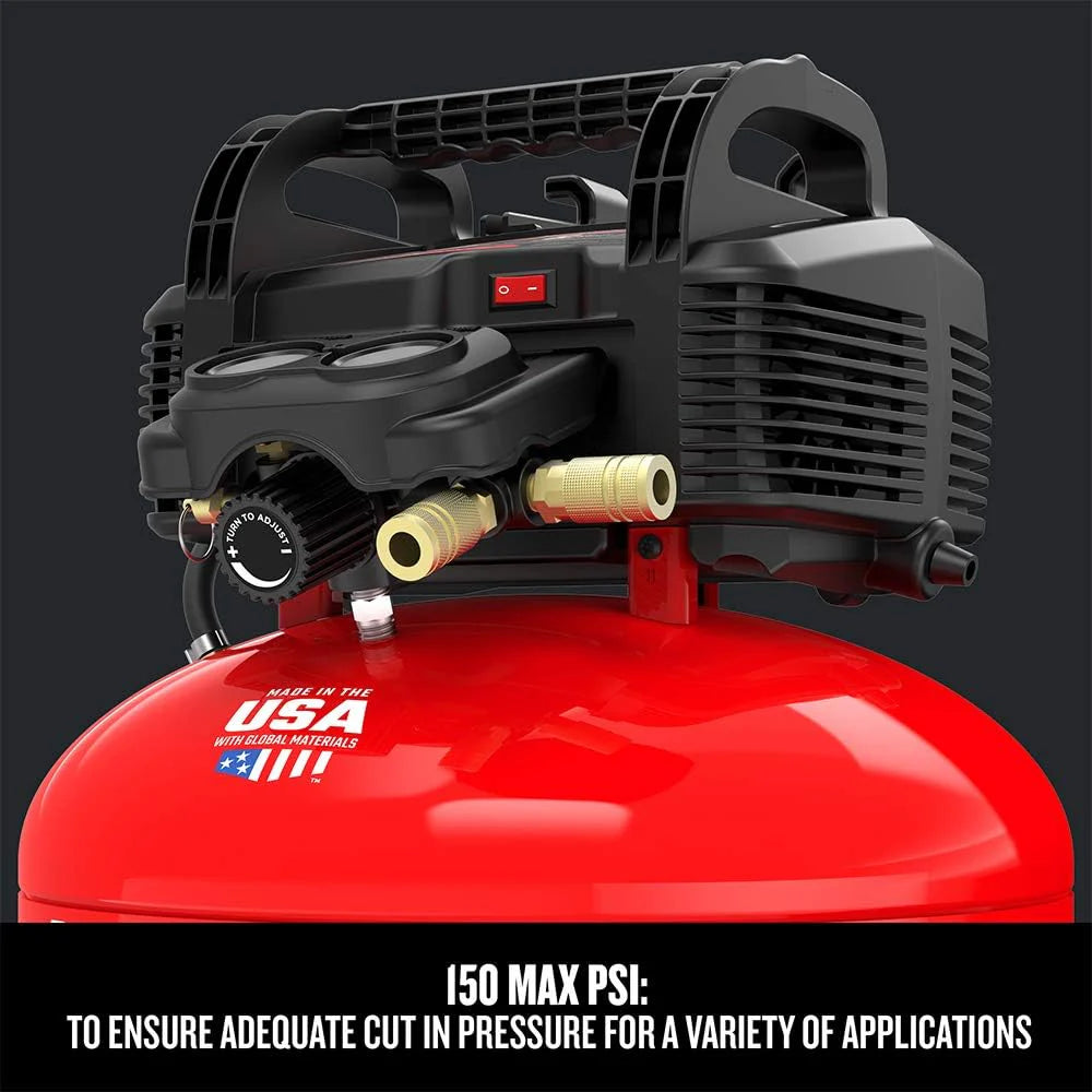 6 Gallon Oil-Free Pancake Air Compressor Kit - 150 PSI