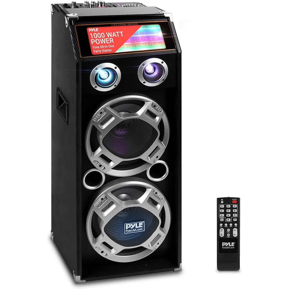 Pyle Wireless Active PA Speaker System, 1000W, Black, 35mm Stand Mount - PSUFM1035A