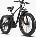 750W Electric Mountain Bike - 48V/15Ah Battery, Dual Disc Brakes, Shimano 7-Speed, Black