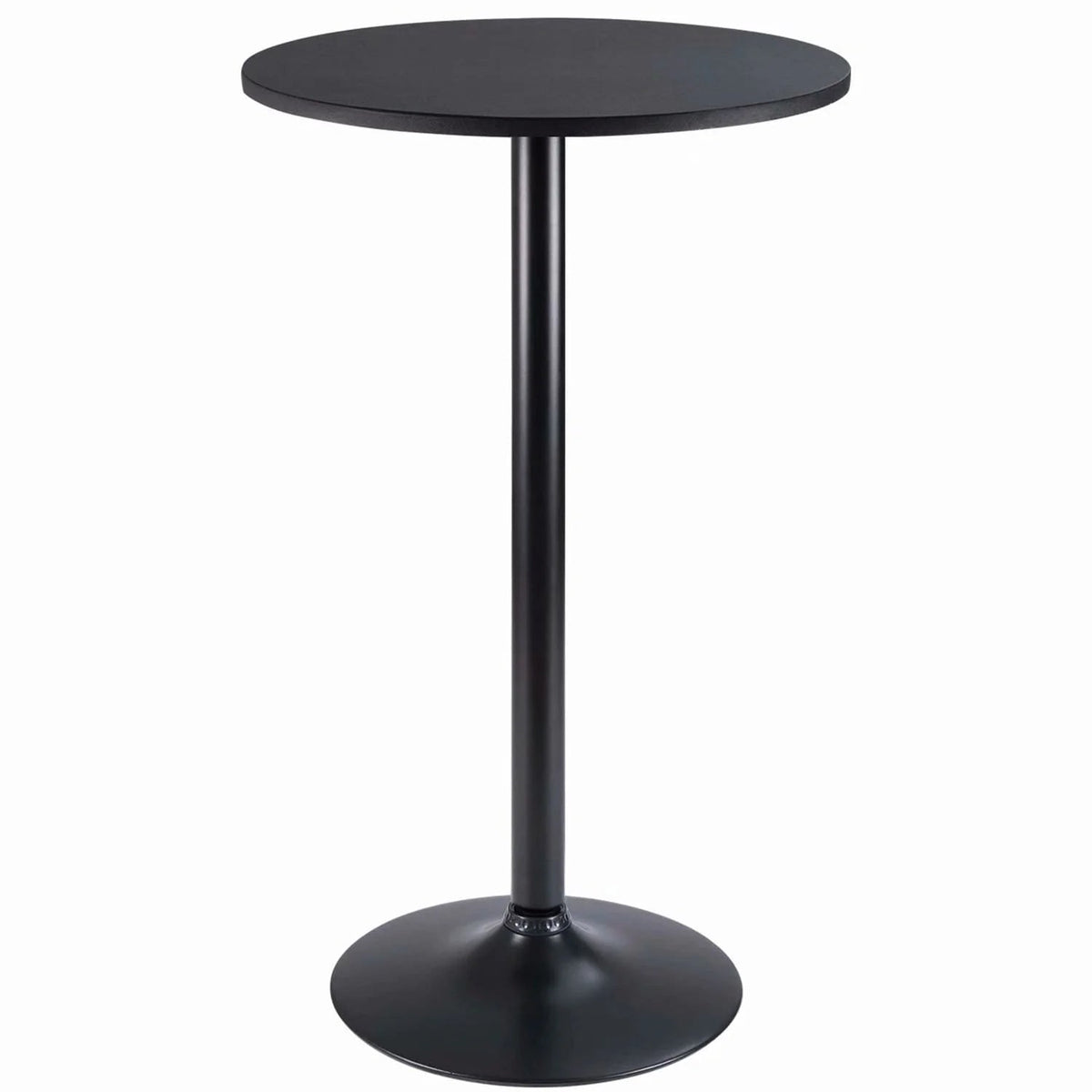 Round Bar-Height Bistro Pub Table With Metal Base And MDF Top, 23.8 x 23.8 x 39.5 Inch