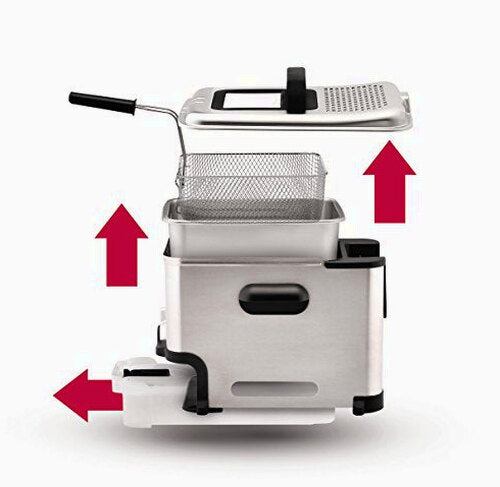 T-Fal Ultimate Steel Deep Fryer with Basket 3.5 Liter Oil and 2.6 Pound Food Capacity