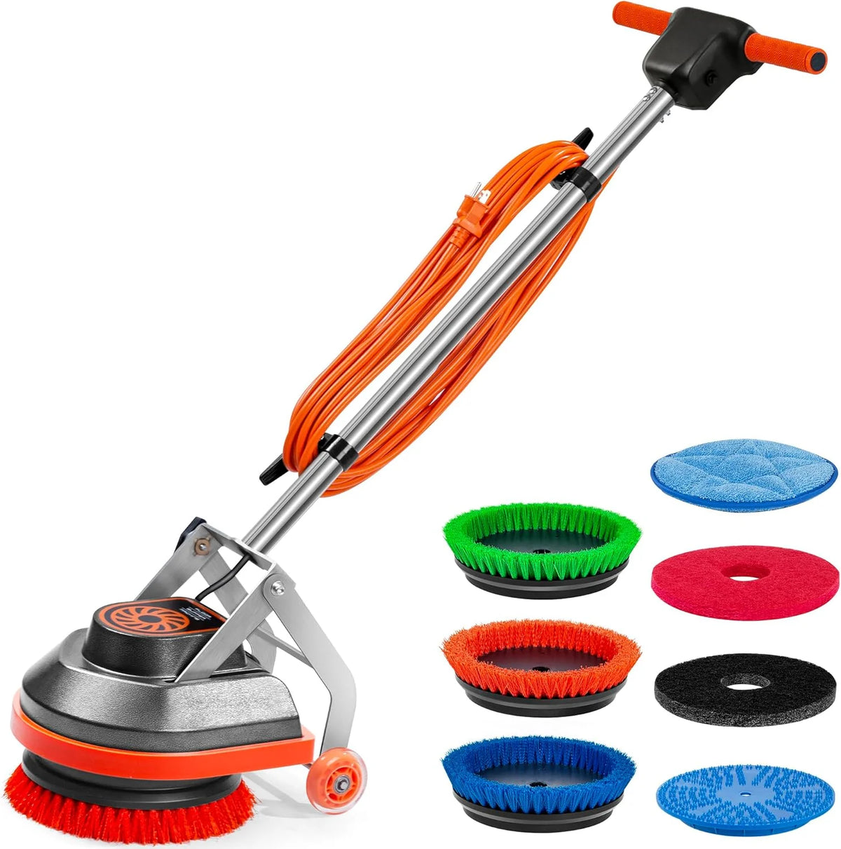 HHQ Commercial Orbital Floor Scrubber Buffer Polisher, 1.5 HP, 1100 Watts, 50-Foot Cord - Floor Scrubber-B