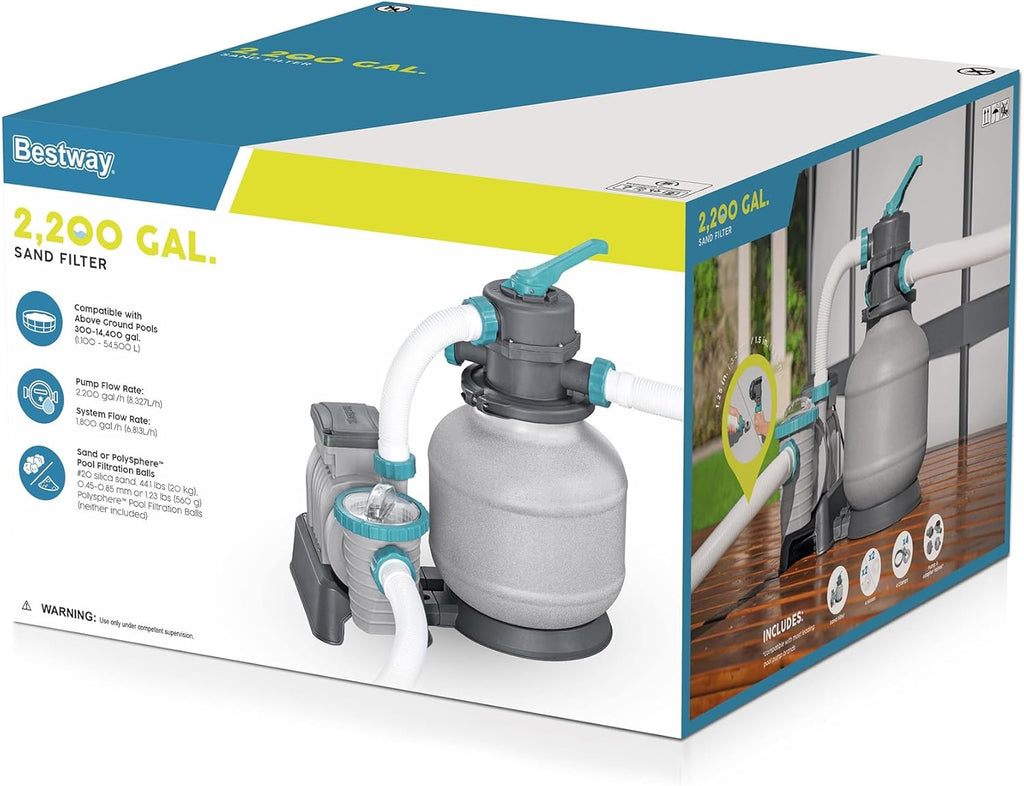 Sand Filter Pump 2,200 GPH For Above-Ground Pools