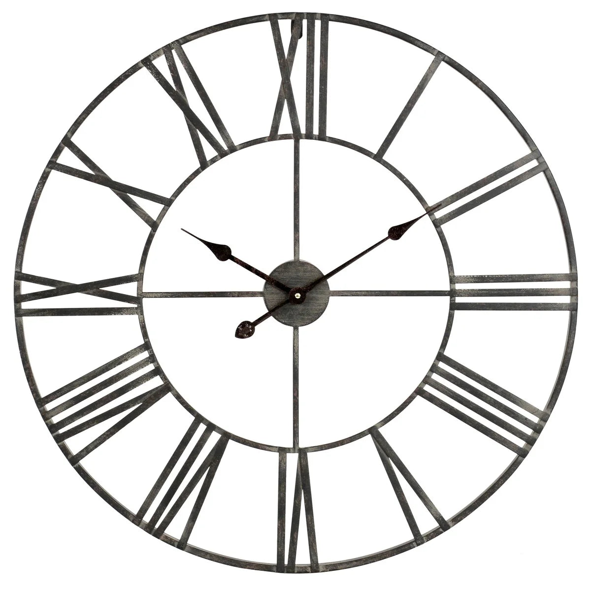 Round Metal Open-Frame Wall Clock