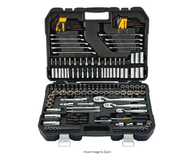200-Piece Mechanics Tool Set, 1/4, 3/8 And 1/2-Inch Drive, Polished Chrome