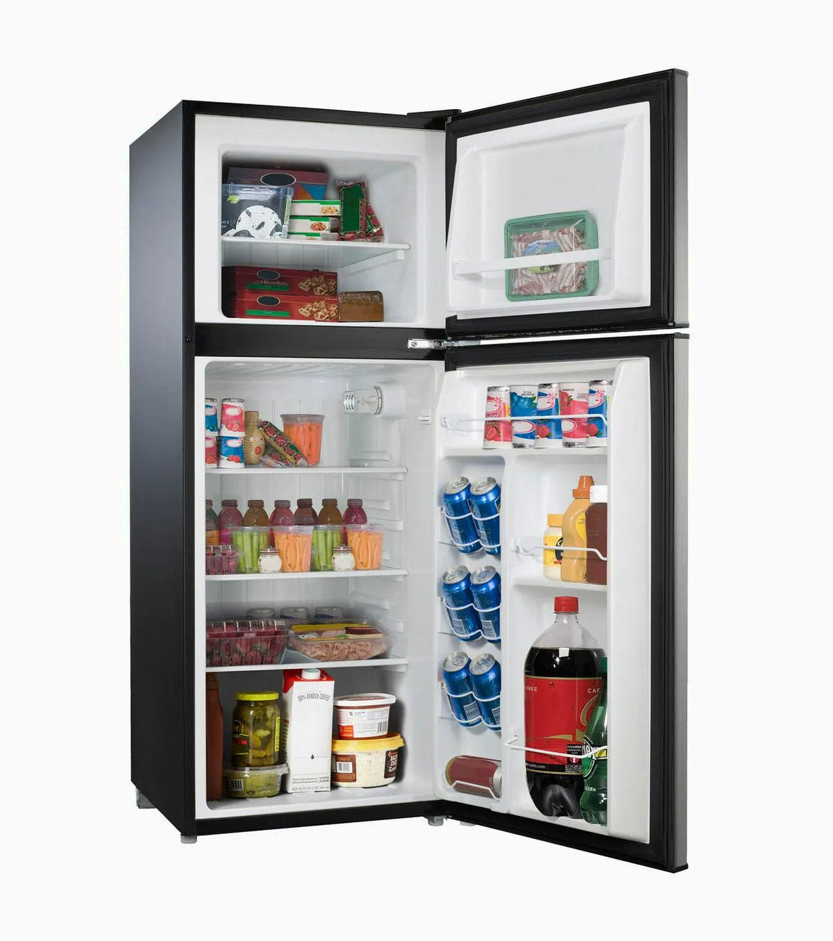 4.6. Cu ft Two Door Mini Refrigerator with Freezer, Stainless Steel
