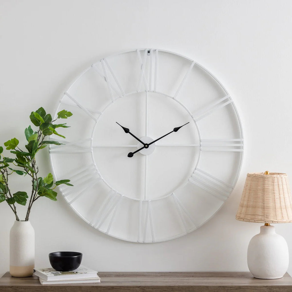 Round Metal Open-Frame Wall Clock