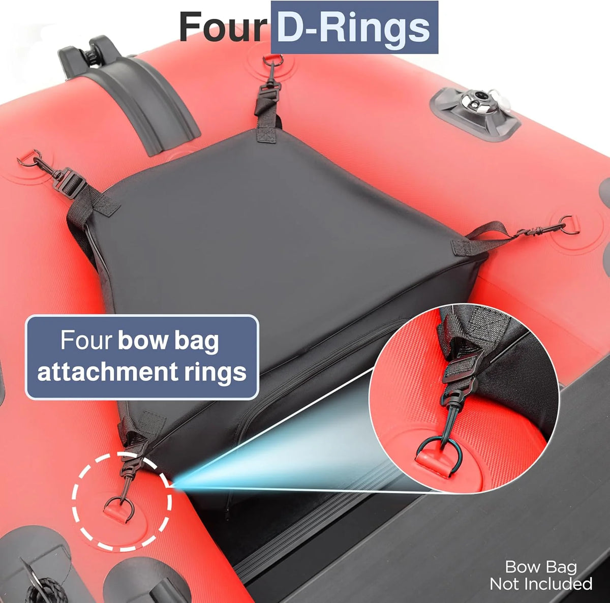 Inflatable Dinghy Fishing Boat, 8'5, 3-Person, Red/Black, Aluminum Floor - BT85RBK