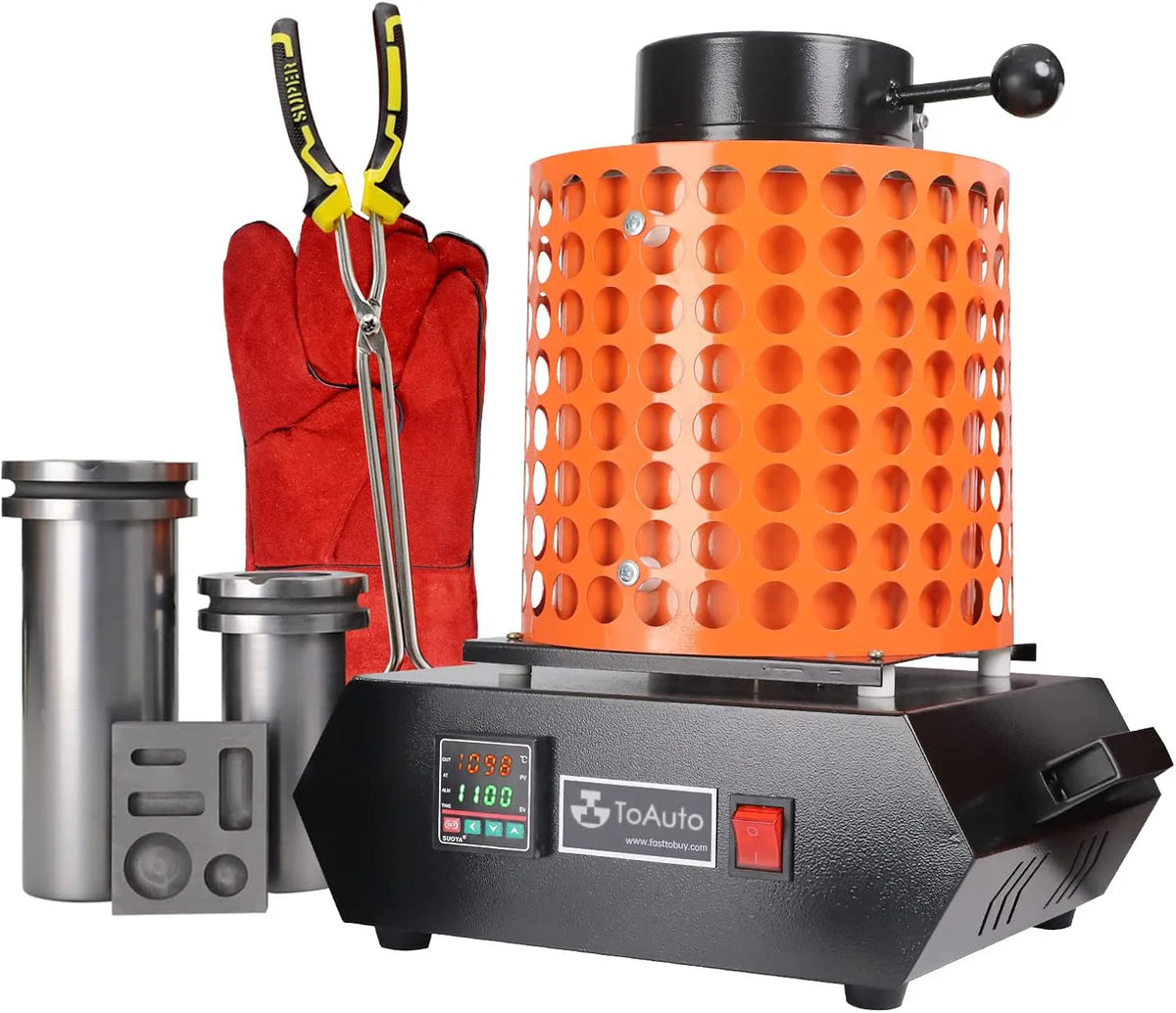 TOAUTO Gold Melting Furnace 1+3KG 1400W 2100F - TGF3000-V1.1