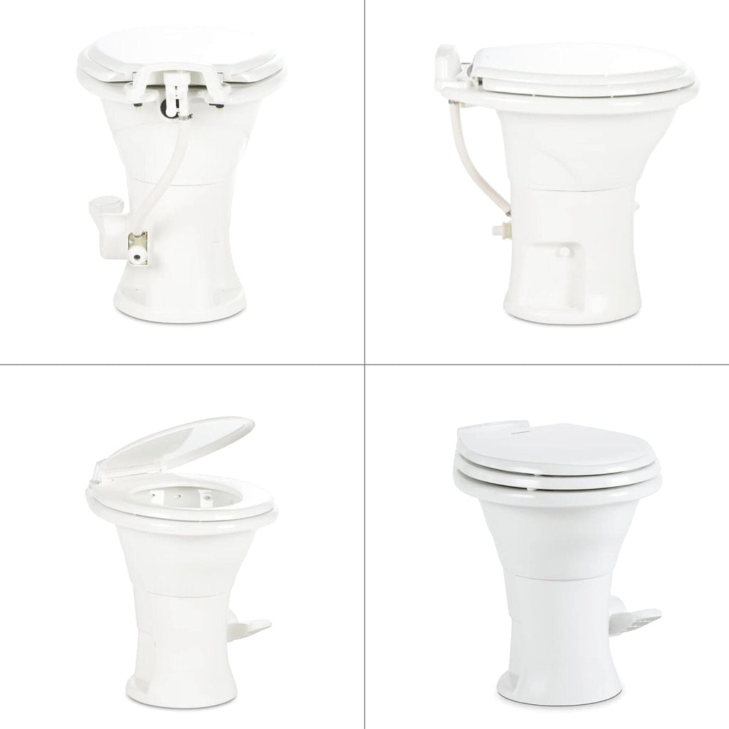 Dometic 310 RV Toilet, Oblong, PowerFlush, White