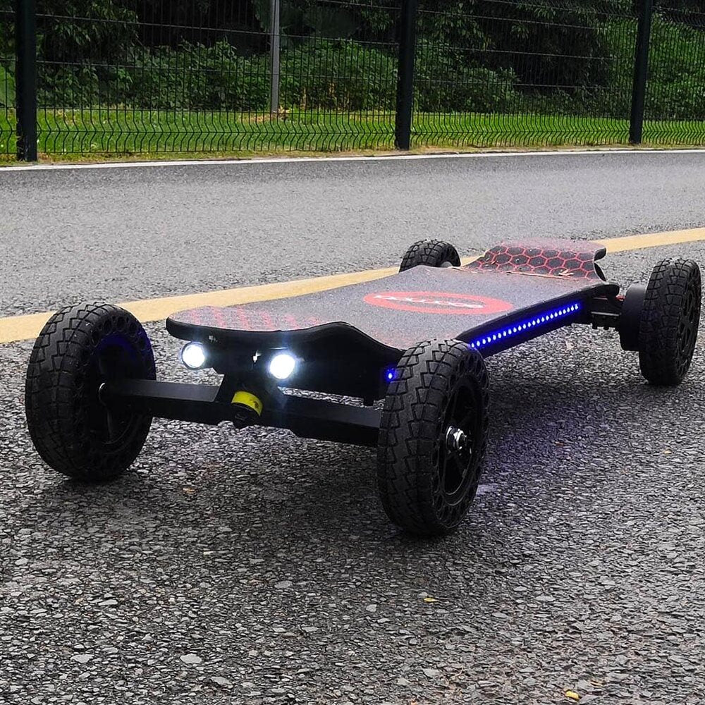 Electric Skateboard 4000 Watts | 12S3P | 35 mph | 22 Mile Range | 6" Wheels | Cool Lights |