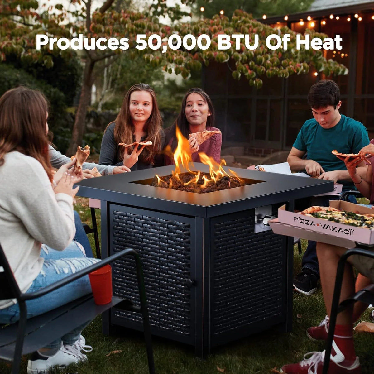 Ciays Outdoor Propane Fire Pit Table, 42-Inch, 50,000 BTU - CIFPT5B