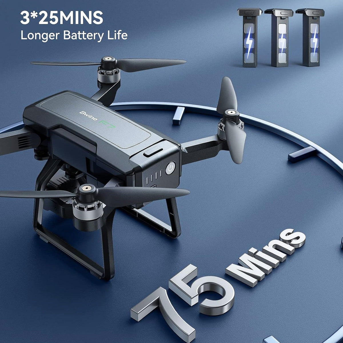 GPS Drones with Camera for Adults 4K Night Vision, 3-Aix Gimbal, 2Mile Long Range, 75Mins Flight Time Professional Drone with 3 Battery, Auto Return+Follow Me+Fly Around+Beginner Mode for Kid