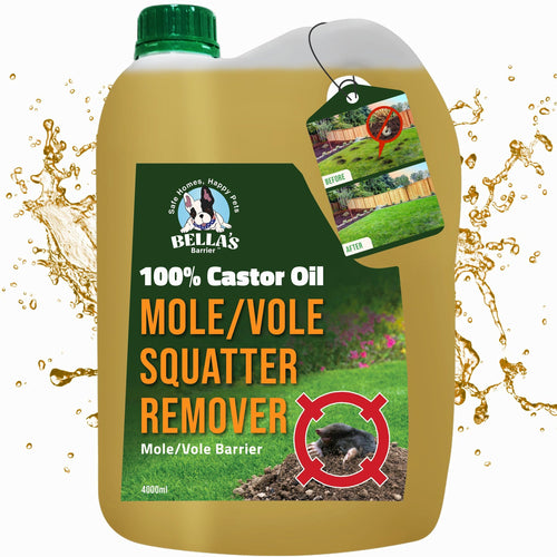 100% Castor Oil for Mole for Lawns Getting Rid of Ground Moles - Most Effective Way to Remove Gopher, Mole, Vole Castor Oil - Pet Safe, Food Grade (1 Gallon)