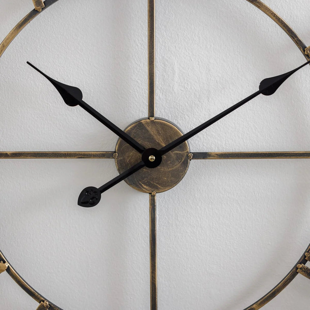 Round Metal Open-Frame Wall Clock