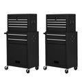 2-Piece 6-Drawer Rolling Tool Chest Toolbox Set