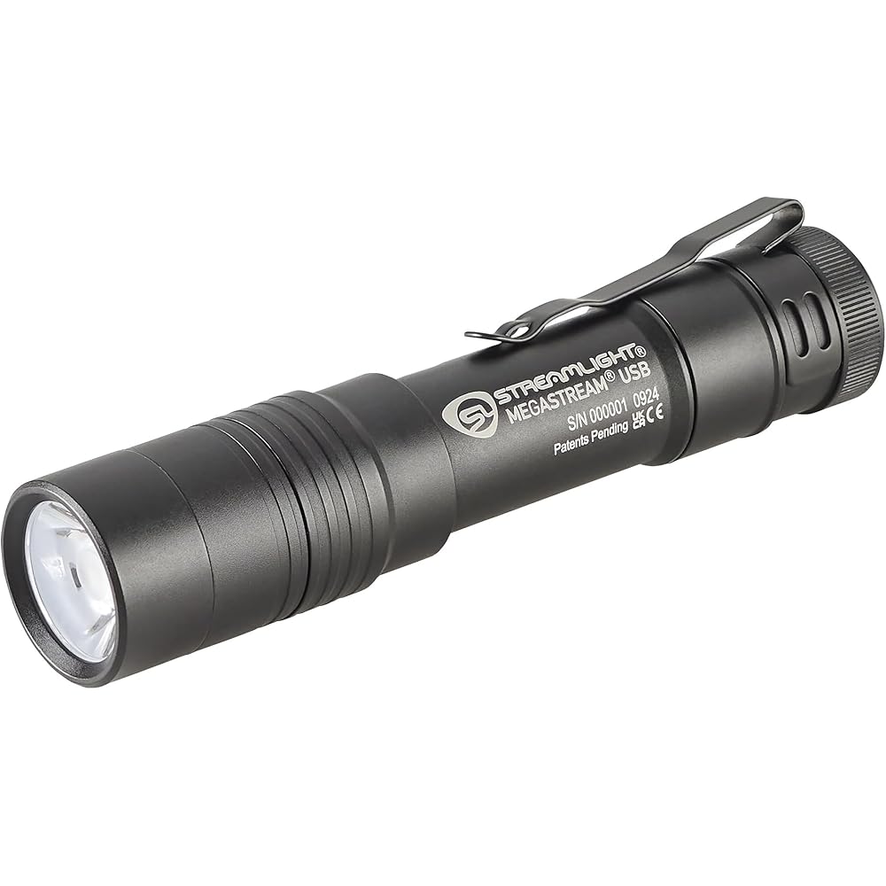 Streamlight MegaStream USB Rechargeable EDC Flashlight, 1800-Lumen, Black - 66210