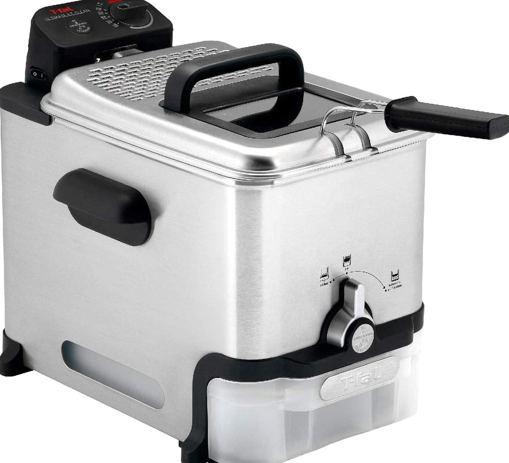 T-Fal Ultimate Steel Deep Fryer with Basket 3.5 Liter Oil and 2.6 Pound Food Capacity