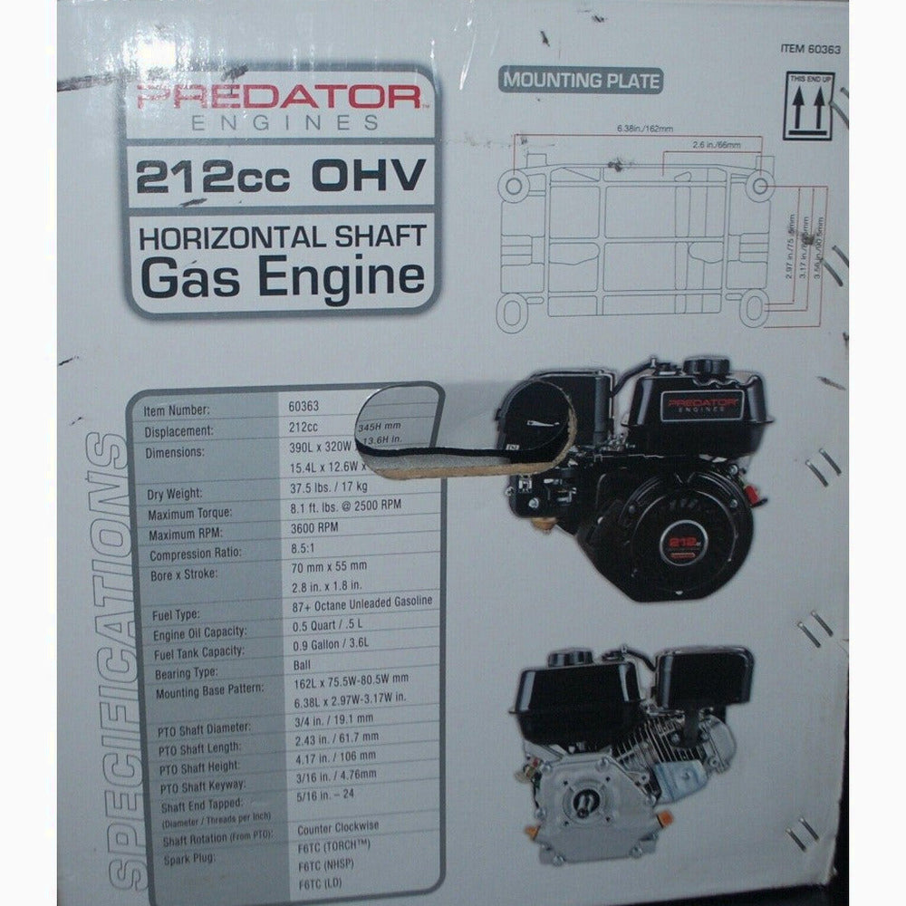 Predator Horizontal Shaft Engine – 6.5 HP, 212cc